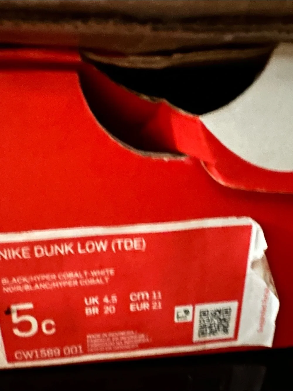 (5c) Nike Dunk Low Too Baby Boy Blue and Black Low-Top Sneakers with White Sole